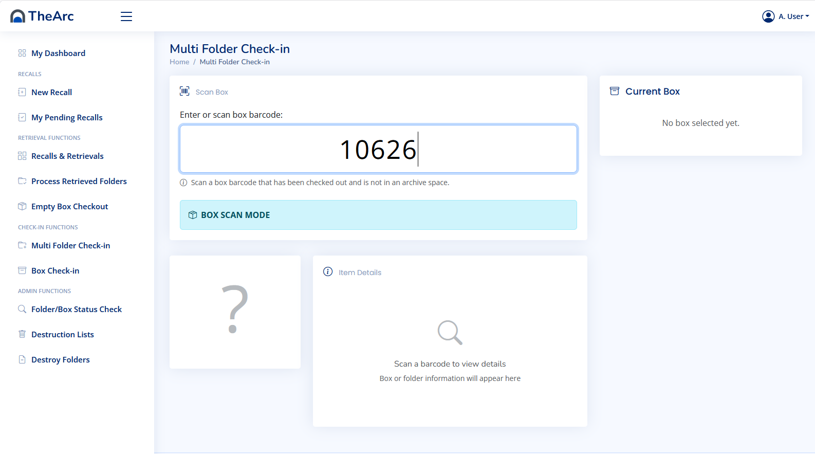 Scan a folder barcode to log it